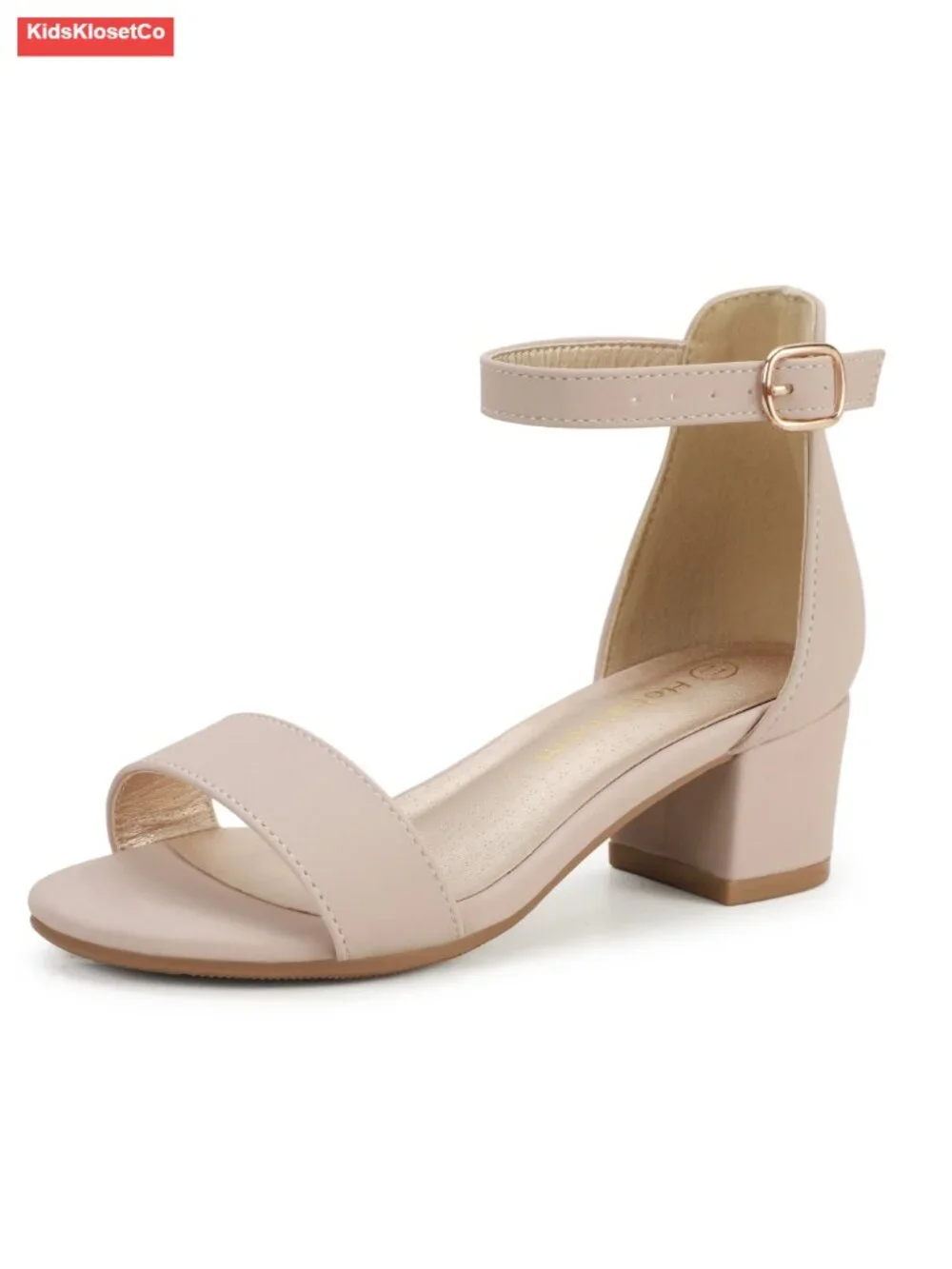Girls Heeled Sandals Ankle Strap Dress Shoes Flower Girl Wedding Pumps